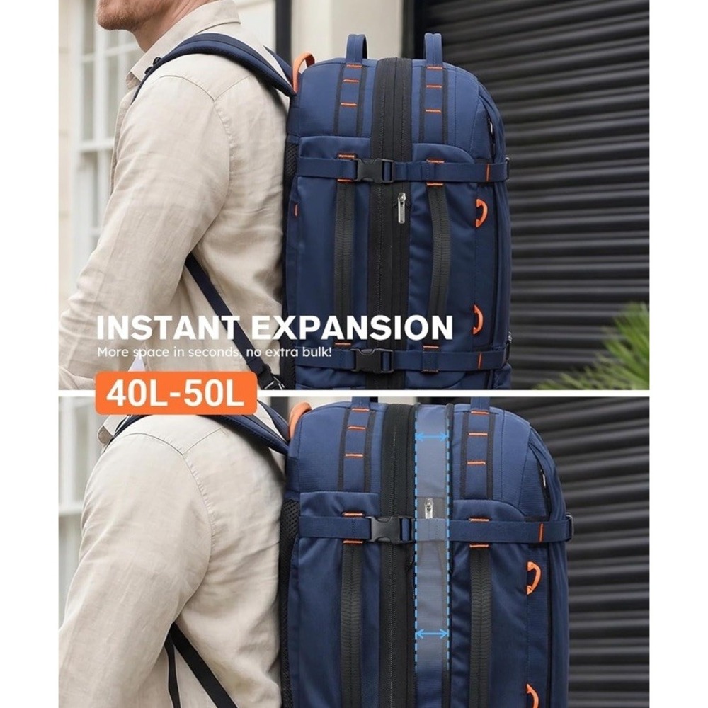 Tolaccea Travel Backpack Unisex 40L-50L Expandable Carry On NEW Weekender Bag - Picture 3 of 3
